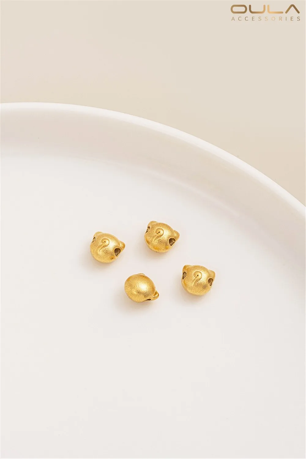 14-каратное позолоченное покрытие аксессуары круглая голова кошки через