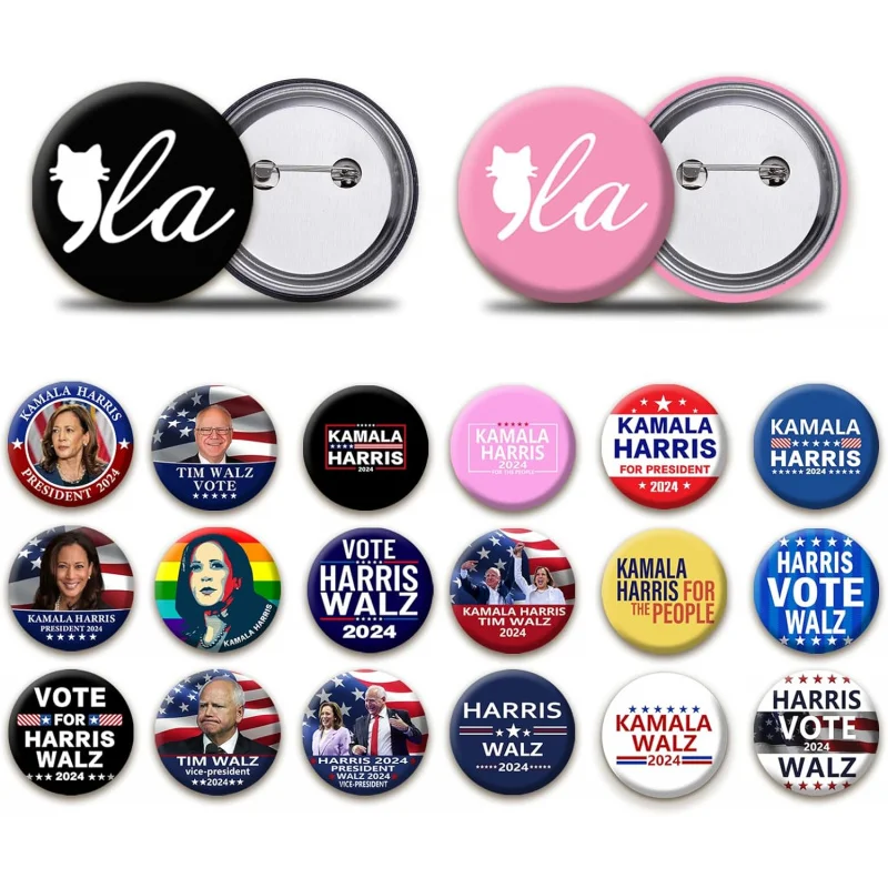 20 упаковок Harris Waltz 2024 Kamala Президентский значок и круглая брошь на пуговицах