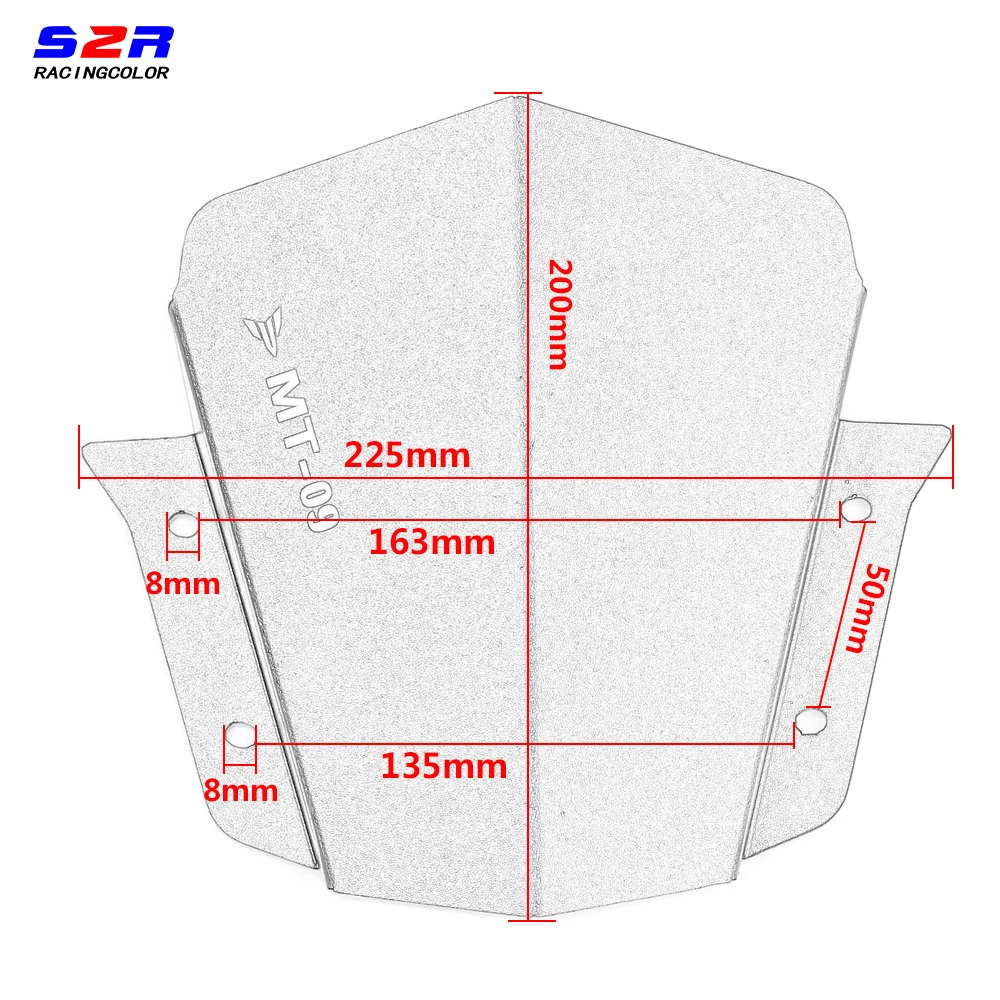 S2R Motorcycle Windshield Headlamp Windscreen for YAMAHA MT09 MT FZ 09 FZ09 MT-09 FZ-09 2014 2015 Wind Deflectors | Автомобили и
