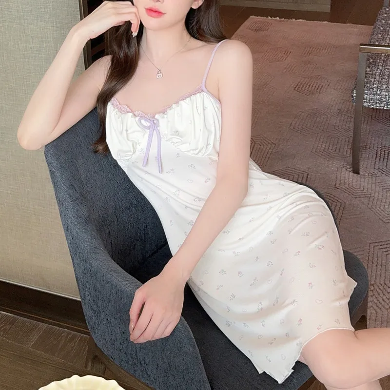 Атласная Ночная рубашка на бретелях нижнее белье женский халат-кимоно летняя