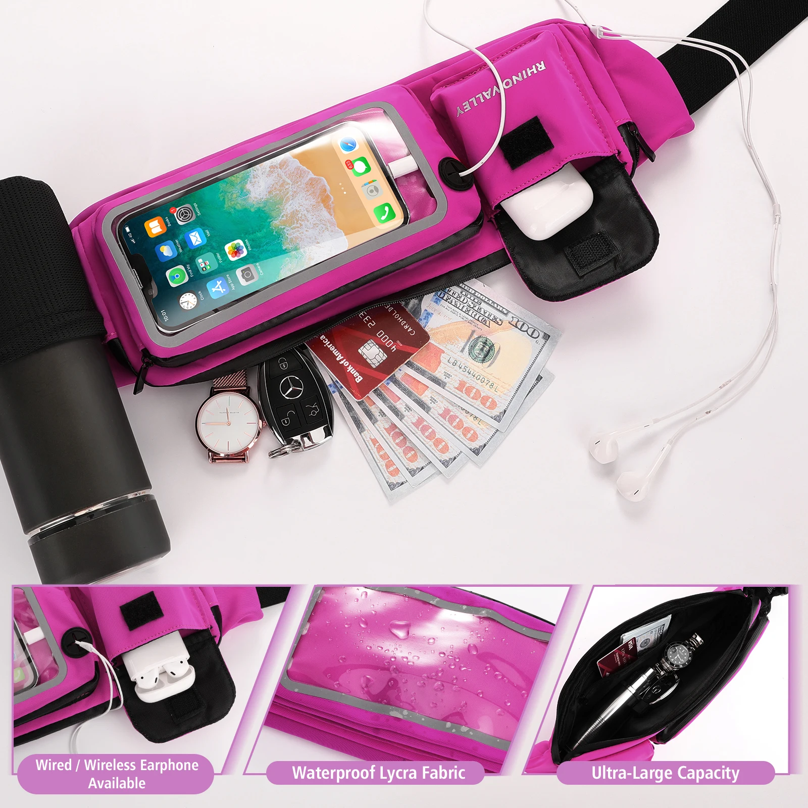 Waterproof Running Waist Bag Sports Jogging Portable Outdoor Phone Holder Belt Bag Women Men Fitness Sport Accessories