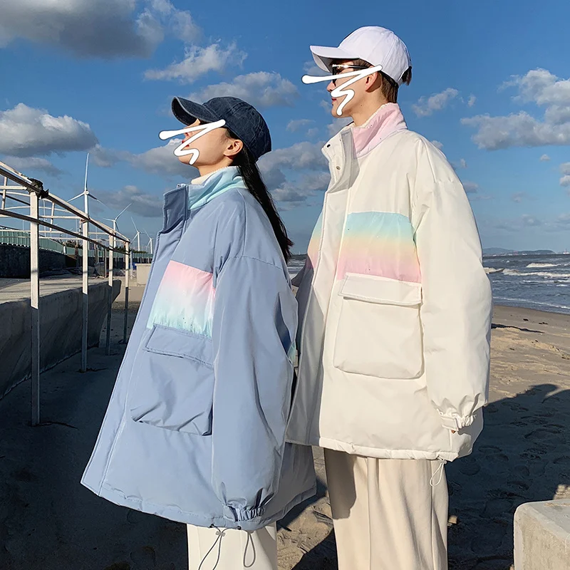 Winter Jacket Men Warm Fashion 3-color Casual Thickened Down Jacket Men Korean Loose Oversize Thick Short Coat Mens Parker M-2XL