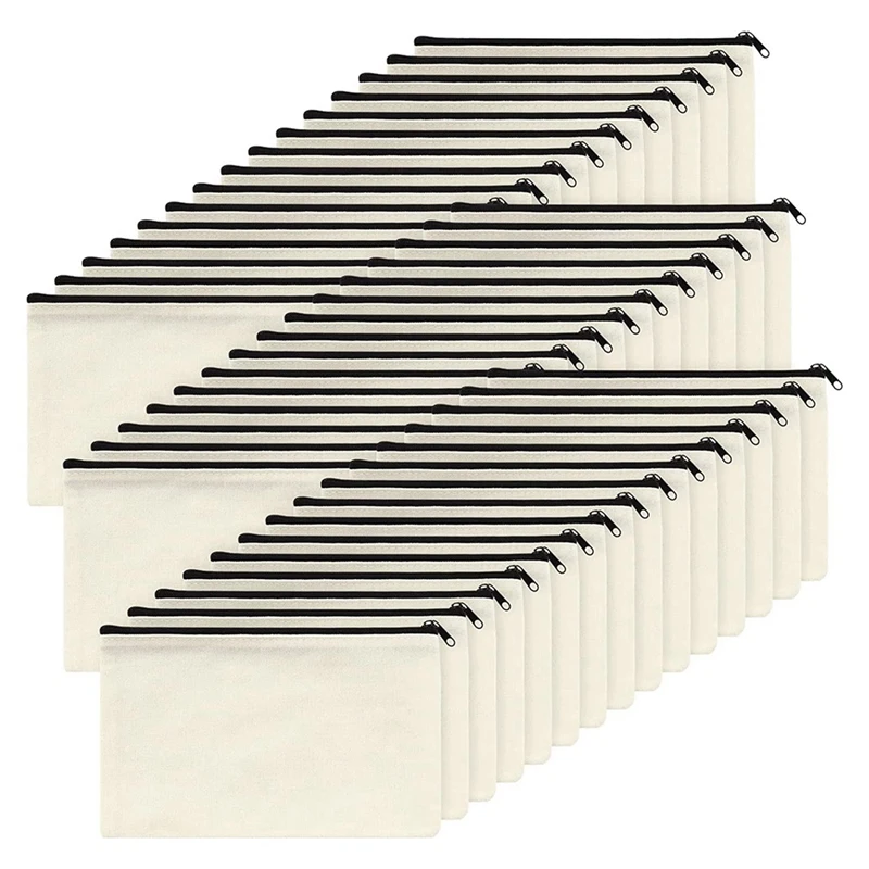 

45 шт., холщовые сумки на молнии для хранения карандашей