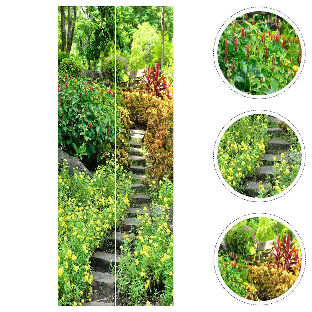 

2Pcs Simulated Door Sticker Decorative Wall Decal Door Sticker Door Wallpaper