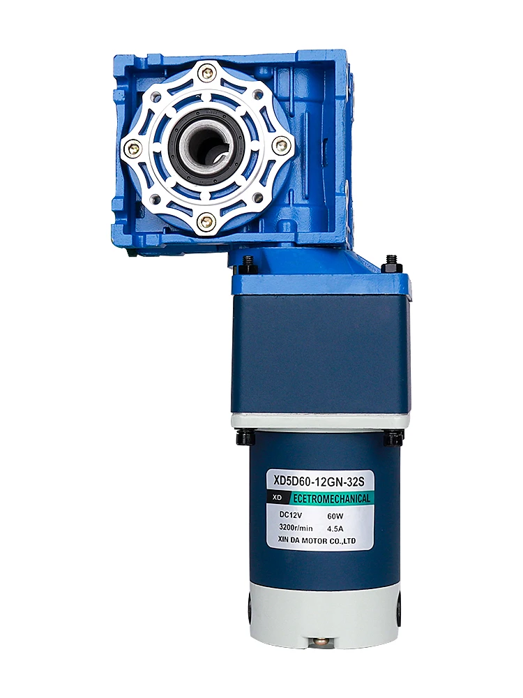 12 В 24 60 Вт NMRV40 Турбодвигатель постоянного тока с редуктором двухступенчатый вал