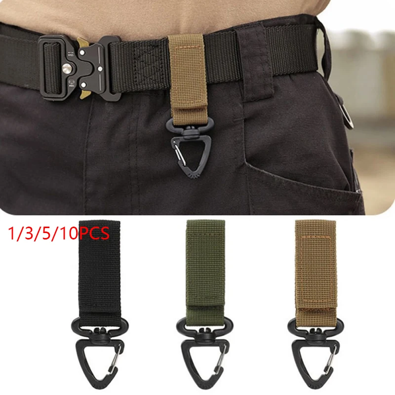 

1 Pack Triangle Keychain Waist Bag Carabiner Hiking Nylon Ribbon Backpack Holder Rotating Outdoor Camping Portable Multitool