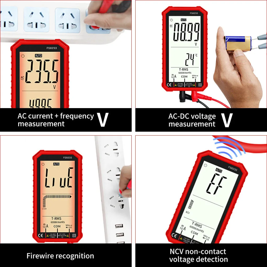 

Цифровой мультиметр, тестер напряжения и тока с ЖК-дисплеем и подсветкой