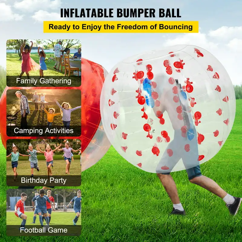 

Free shipping ft(1.2 m) Inflatable Bumper Football PVC Zorb Ball Outdoor Handle Washable