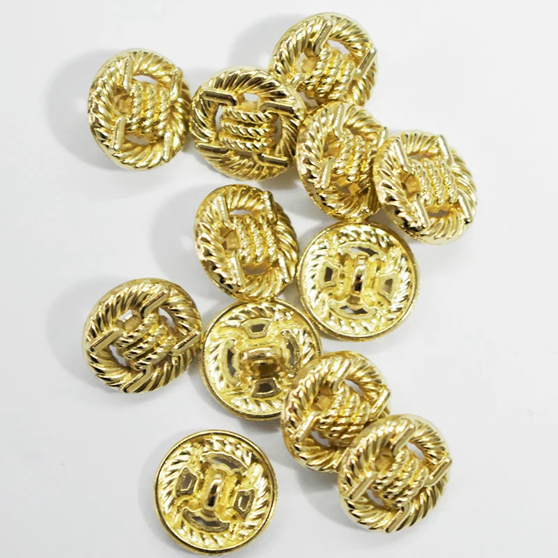 

10/piece 12MM Metal Button Fashion Versatile Gold Rope Knot Button Women's Jacket Shirt Accessories