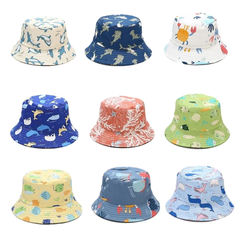 Панама унисекс из чистого хлопка шапка рыбака с подводным принтом животного