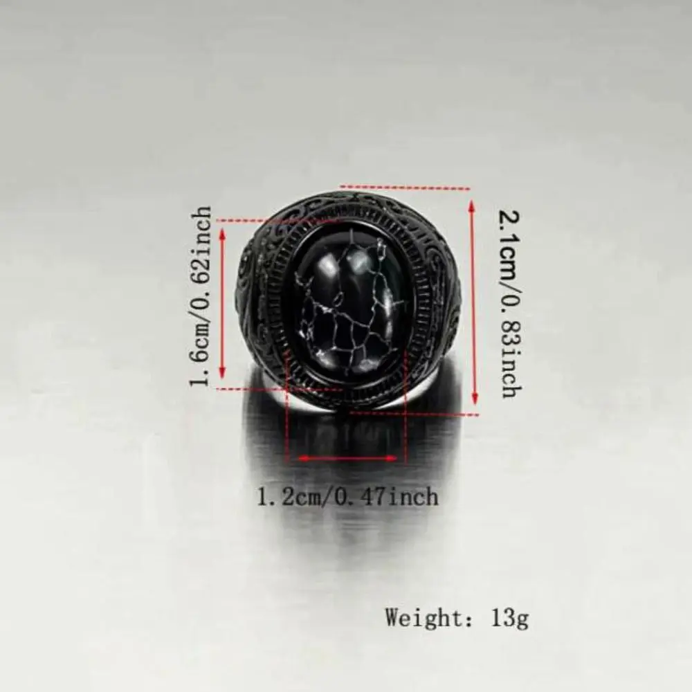 Личное панк-черное кольцо с гравировкой в этническом стиле черное тигровым