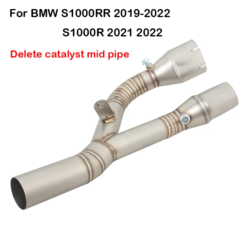 

For BMW S1000RR 2019-2022 S1000R 2021 2022 Delete Catalyst Motorcycle Exhaust Middle Link Pipe Stainless Steel Slip On Muffler