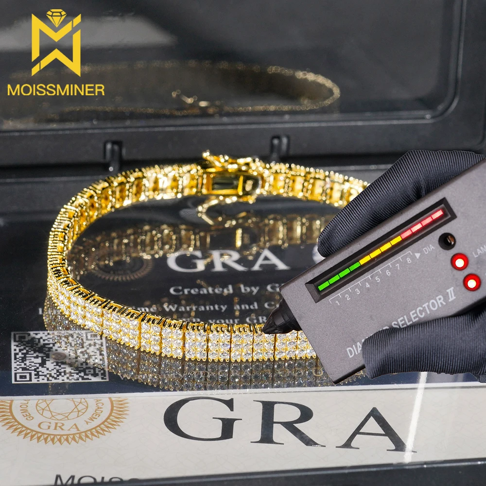 Браслеты из кубинской цепи с муассанитом для мужчин и женщин ювелирные украшения