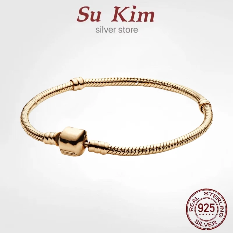 

Hot Sale High Quality luxury 100% 925 Sterling Silver pan bracelet Love heart Bangle For Women Fit Original DIY Charm Jewelry