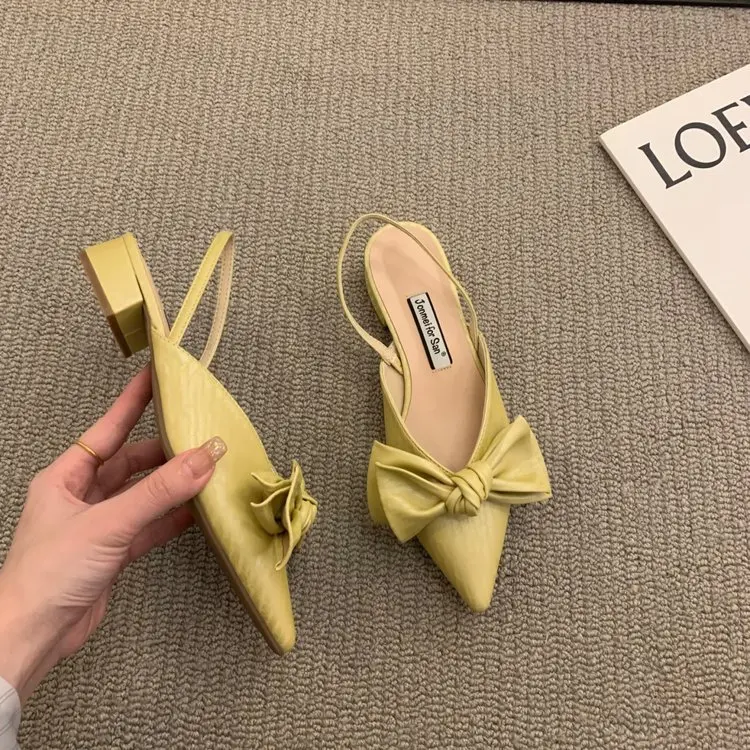 

Female Sandal Retro Woman Shoes 2022 Summer Clear Heels Girls Original Low Flat Spring Leather Closed New Comfort Beige Fashion