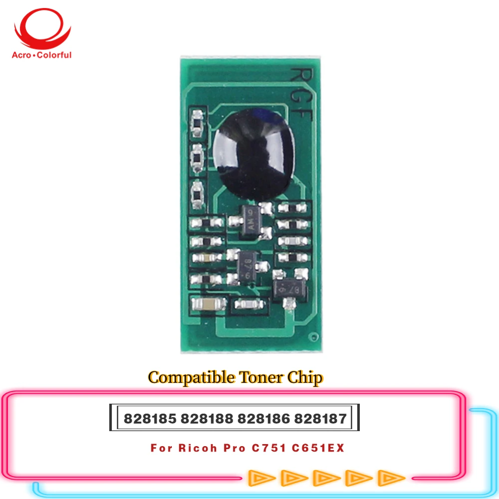

48,5 K 828185 828188 828186 828187 совместимый чип тонера для Ricoh Pro C751 C651EX принтер