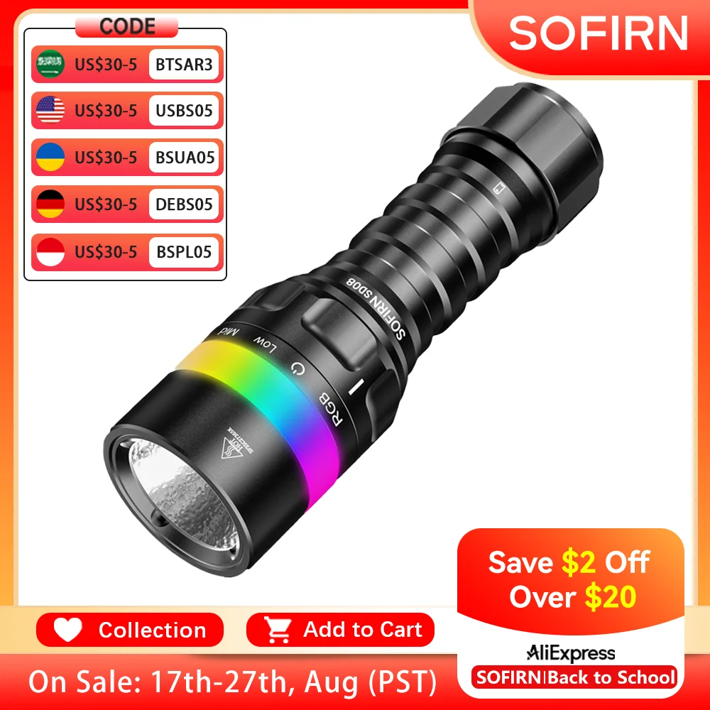 

Sofirn SD08 Фонарик для дайвинга 3200 лм