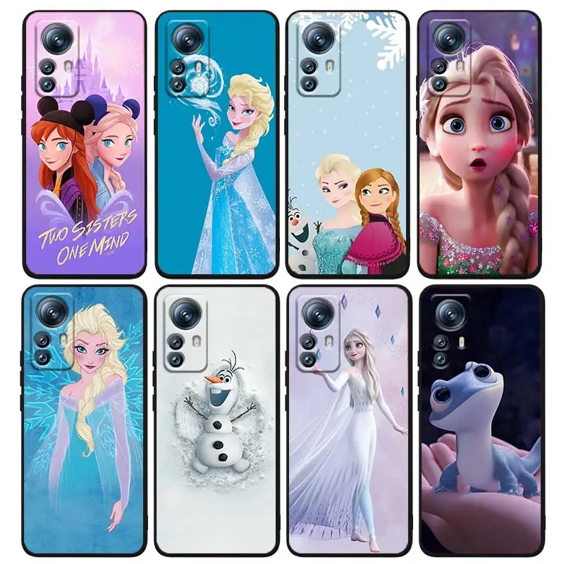 

Gril Frozen Elsa Anna Phone Case For Xiaomi Mi 12T 12S 12X 12 11 11T 11i 10T 10 Pro Lite Ultra 5G Soft Cover Black Funda