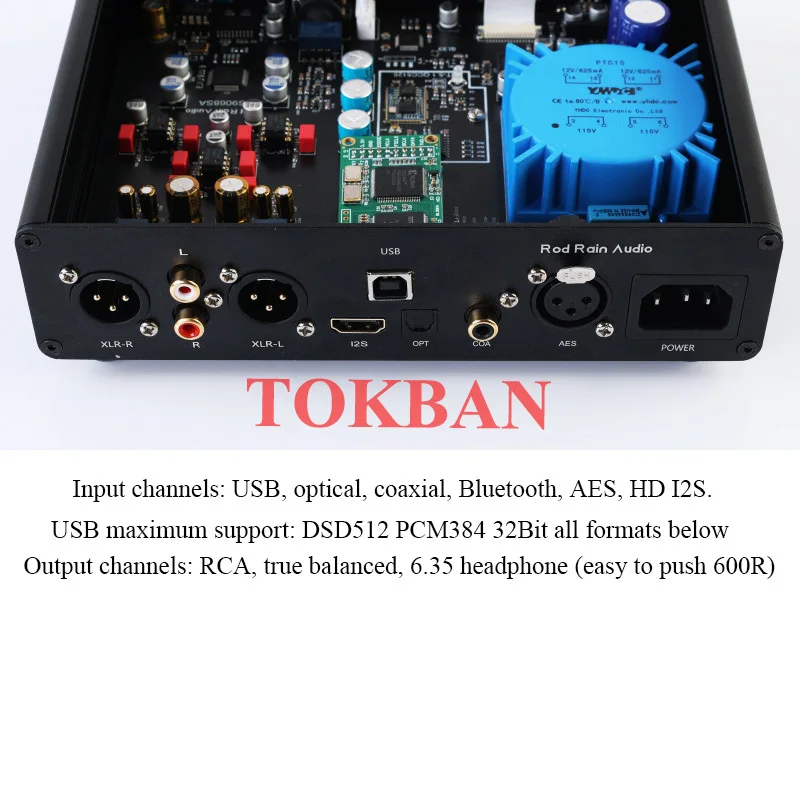 Усилитель для домашнего кинотеатра Tokban DA68 ES9068 ЦАП декодер USB Bluetooth 5.1 APTX-HD HIFI Audio