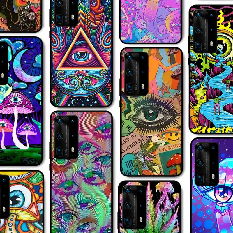 

Psychedelic Mushrooms Eye Phone Case for Huawei P30 40 20 10 8 9 lite pro plus Psmart2019