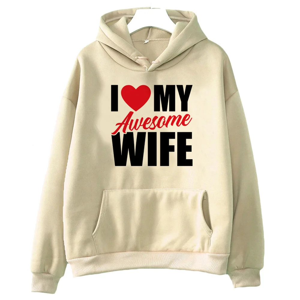 Толстовка с капюшоном I Love My Awesome Wife Husband элегантный свитер рисунком манги Y2K