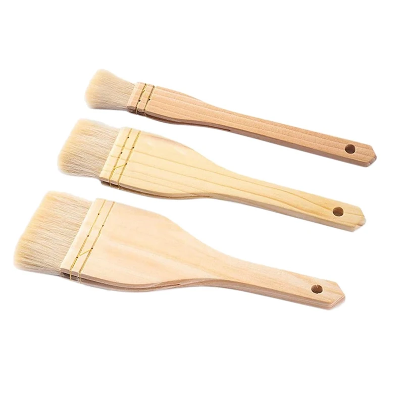 

Big Deal 3 Pcs Flat Brushes Paint Brush Artist Painting Brushes Set Bristles Wash Brush For Watercolor, Wash, Ceramic And Potter