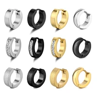 1pc stainless steel small hoop earrings for women men ear piercing huggie round smooth cartilage helix punk tragus body jewelry