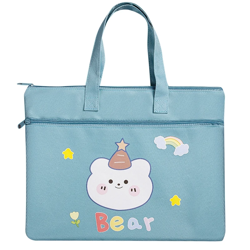 

Portable Information Bag Student A4 File Bag Cute Pencil Case Cartoon Tuition Bag School Supplies Storage Bag