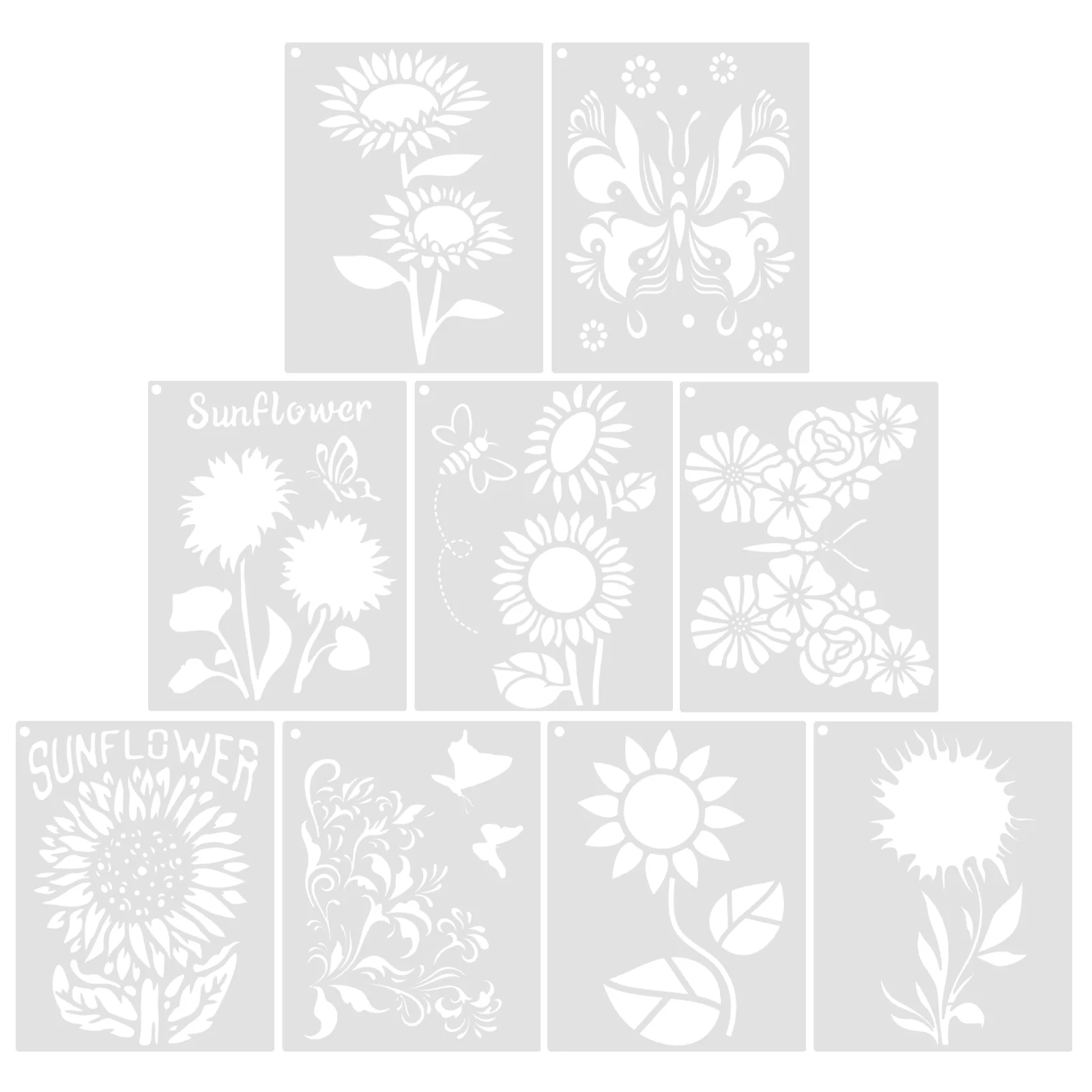

9pcs Drawing Templates DIY Craft Painting Stencils Kids Crafts Butterfly Flower Stencils
