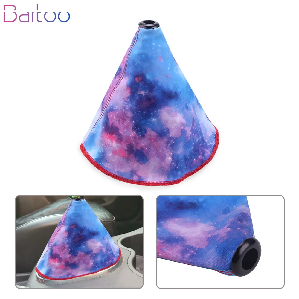 New Racing Fabric Car Starry Sky Gear Shift Boot Cover Gaiter Auto Manual Gear Stick Galaxy Shifter Lever Collars SFN069