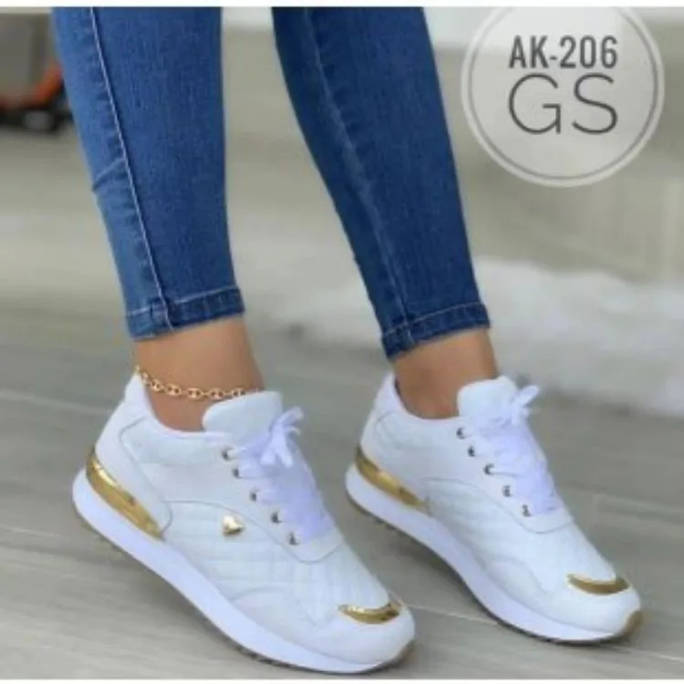 New Spring Autumn Women Shoes Round Toe Platform Low Heel Colorblocking Females Sneakers Fashion Elegant Outer Leisure Shoes