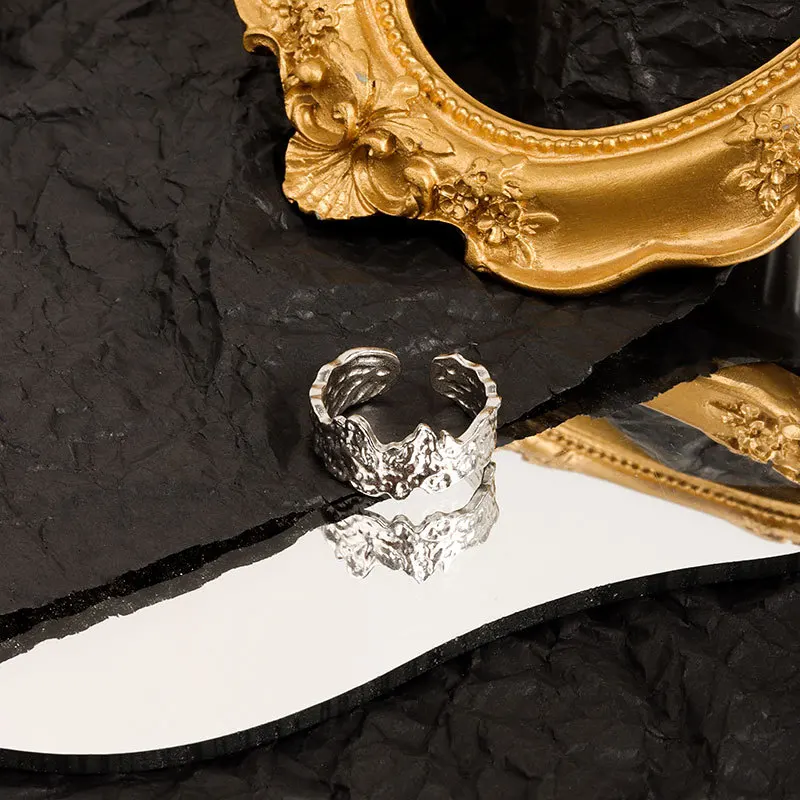 

Простое вогнуто-выпуклое кольцо серебряного цвета неправильной геометрической формы для женщин подарок на день Святого Валентина модная х...