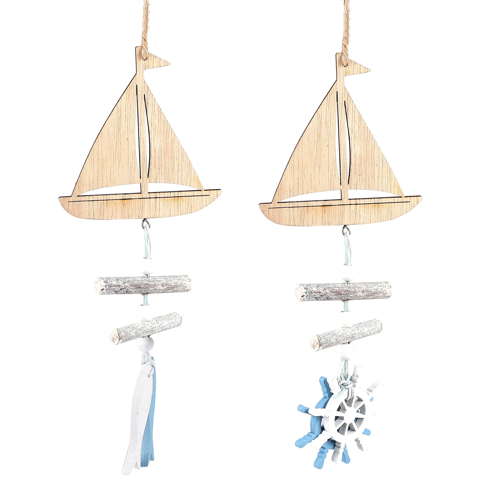 

2pcs Hanging Wood Decoration with Wood Rudder Pendant Wall Hanging Sailing Sculpture Beach Theme Home Decoration for Bathroom