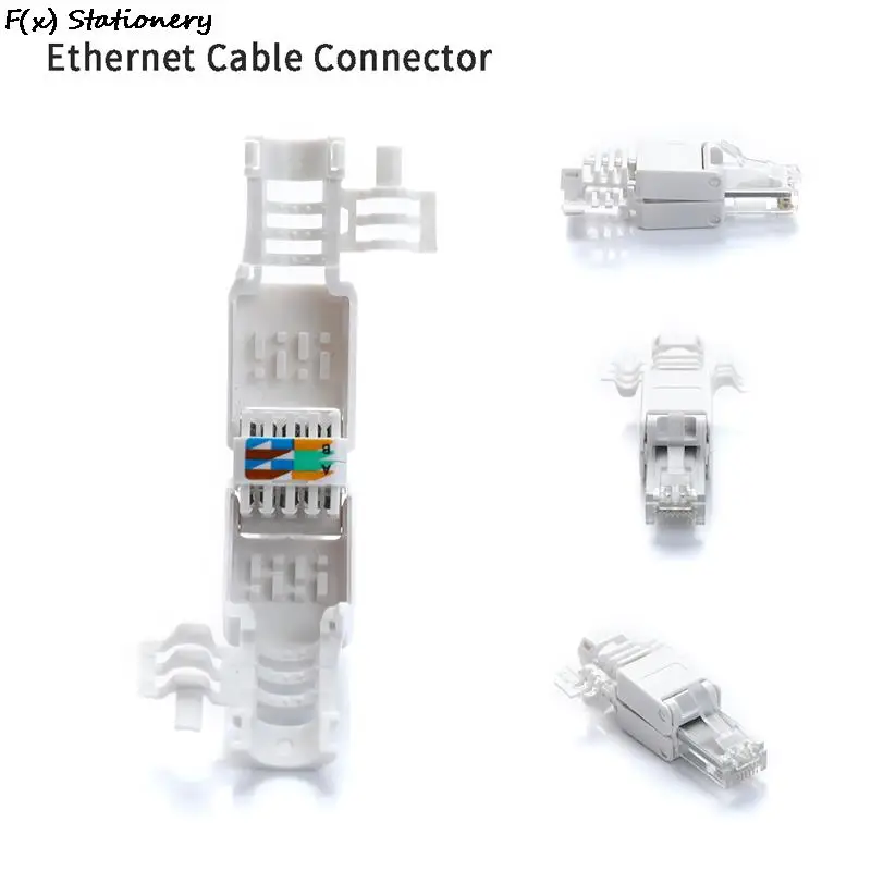 

Разъемы без обжима для кабеля видеонаблюдения Ethernet без инструмента прозрачная головка разъем CAT6 RJ45 безинструментальный разъем