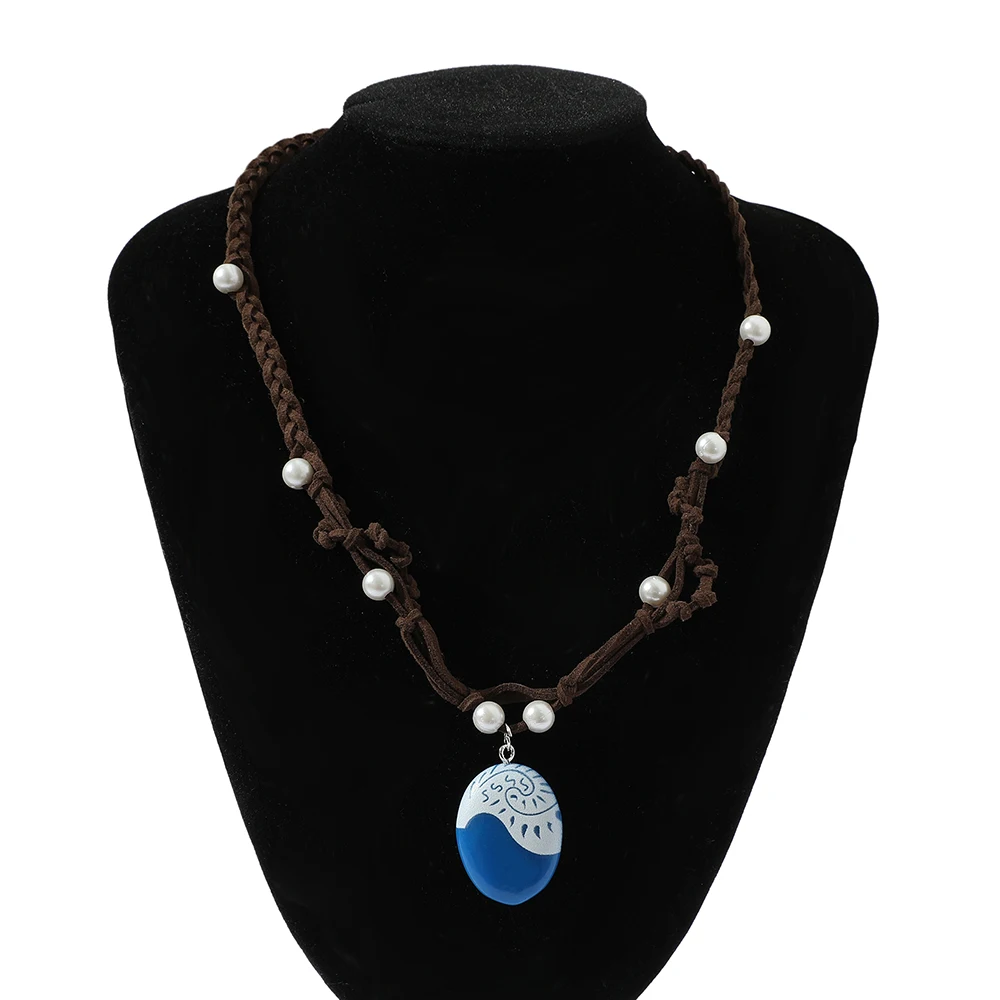 Ожерелье принцессы Моана из аниме-фильма плетеная кожаная веревка ручной работы