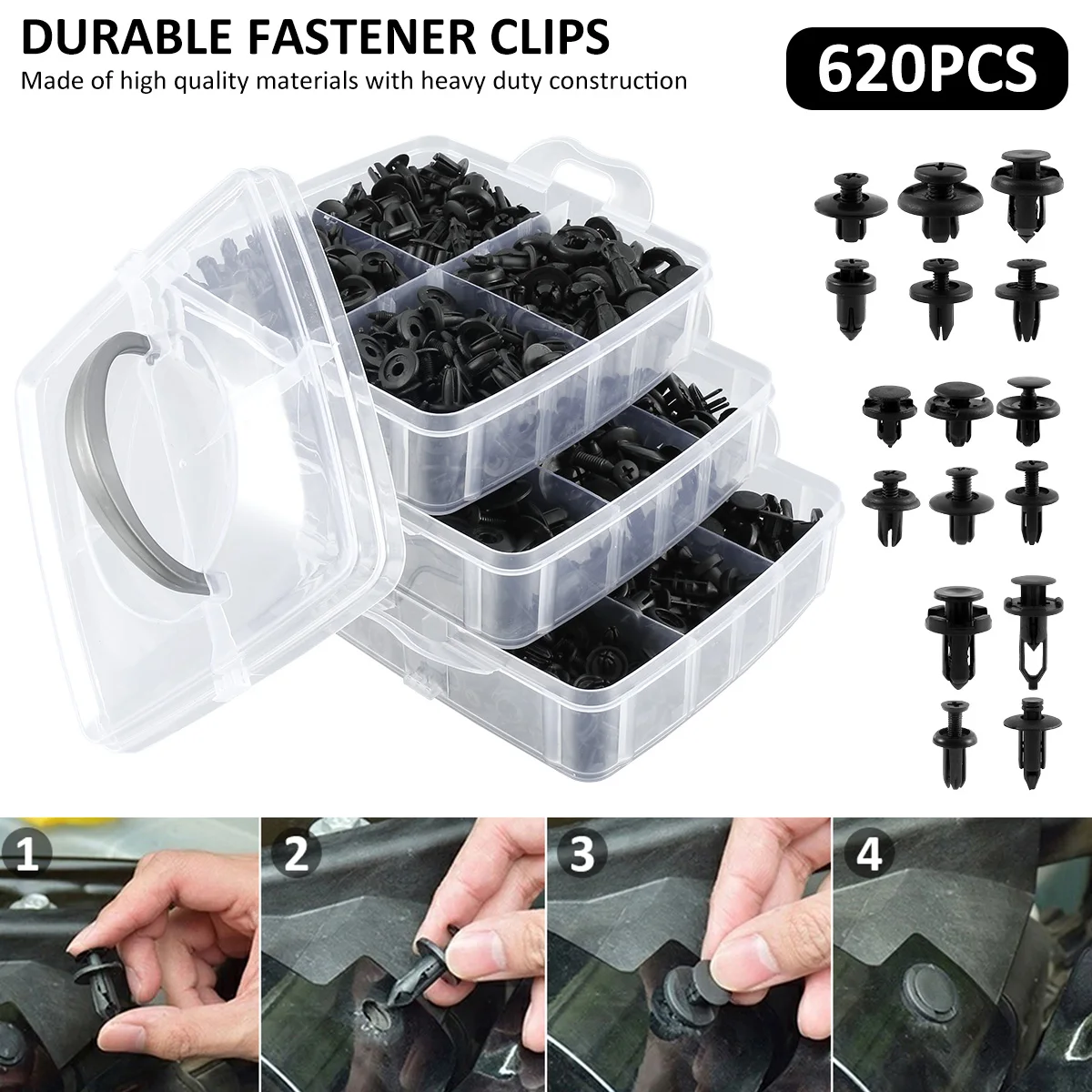 

620 шт., автомобильные крепежные заклепки для бампера, 16 размеров