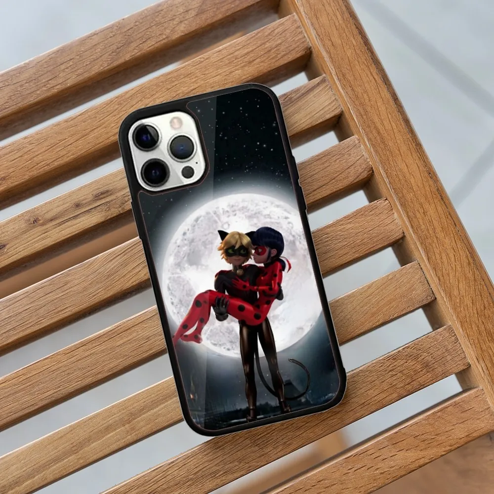 Cat Noir Couple Phone Case For iPhone 16 15 14 13 12 11 Plus Pro Max Mini L-Ladybug Magsafe Magnetic Wireless Charging
