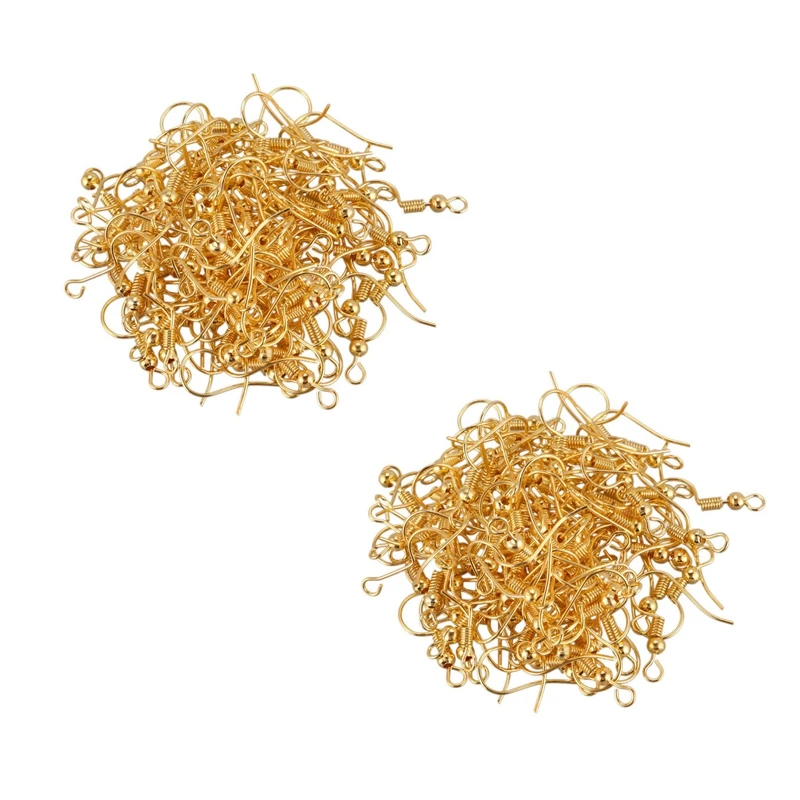

200 Gold Plated Earring Hooks Wires (50Prs) 19Mm