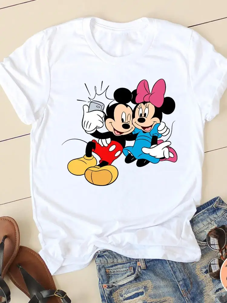

Женская футболка с коротким рукавом, с принтом Микки Мауса