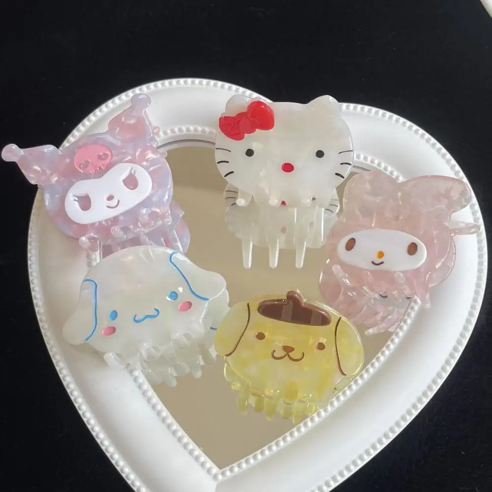 

Kawaii Sanrio Accessories My Melody Kuromi Cinnamoroll Pompom Purin Hellokittys Card Issuance Cartoon Cute Shark Clip Gripper