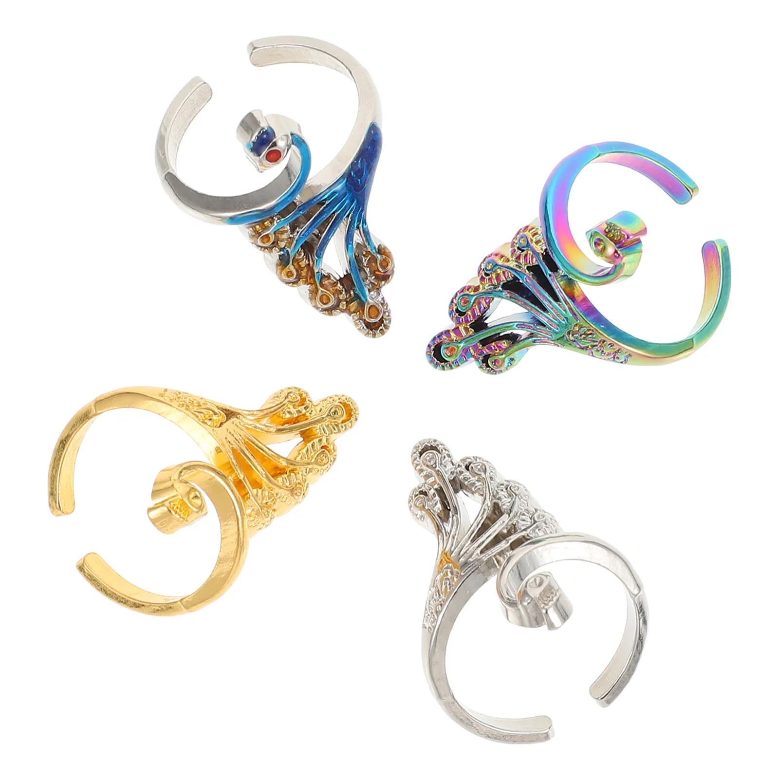 

4 Pcs Crochet Accessories Generic Ring Knitting Ring Finger Metal Knitting Thimbles Vintage Decor