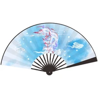 vintage decorated folding hand fan women accessories 10 6 inches bamboo bone chinese silk fans for dancing costume hanfu prop