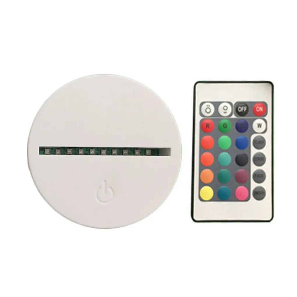 

Remote Control 3D Night LED Light Base Adjustable 7 Colors Decoration Illusion Lamp Holder Replacement