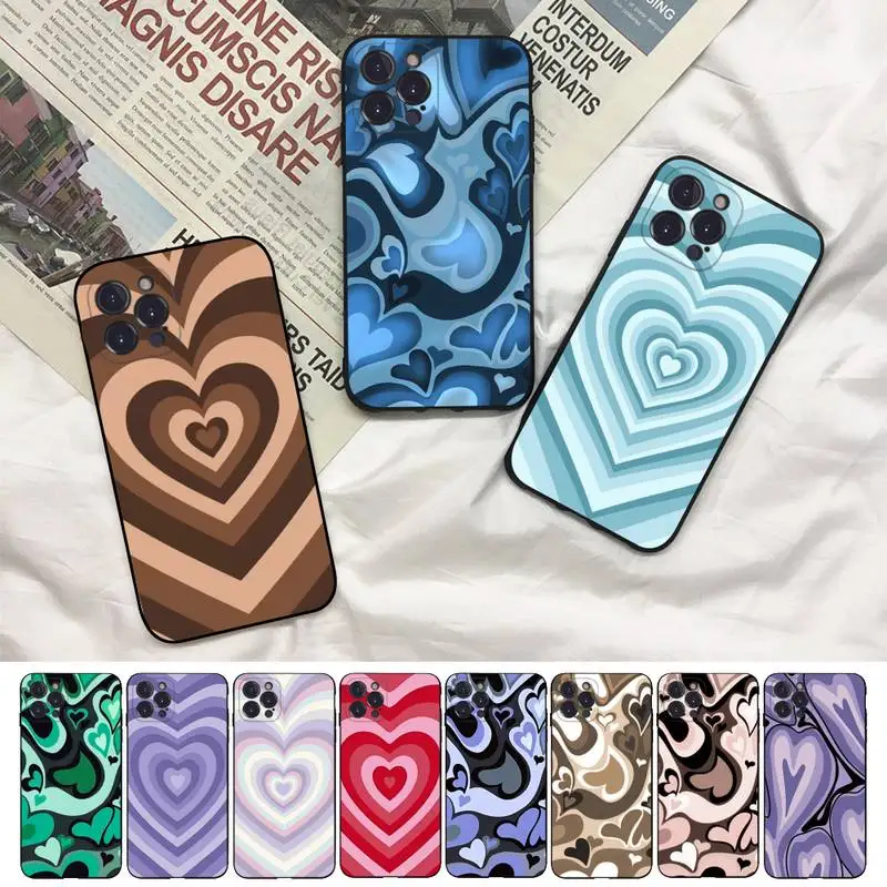 

Heart Circle Phone Case For iPhone 8 7 6 6S Plus X SE 2020 XR XS 14 11 12 13 Mini Pro Max Mobile Case