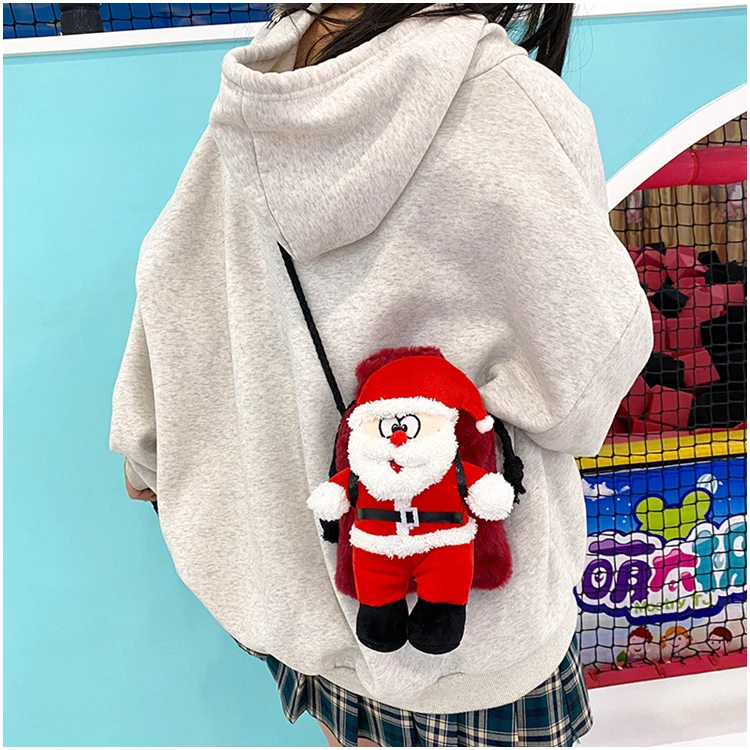Christmas Children's Shoulder Bags Plush Elk Reindeer Messenger Bag Gift Fashion Girls Portable Kid Accessories Handbag Purse