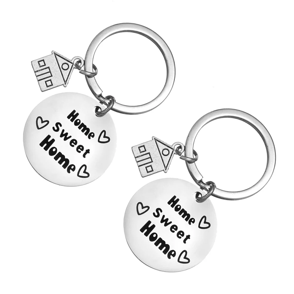 

2pcs Housewarming Gift Moving House Gift Quote House Keychain Bag Hanging Ornaments Engraved Keychain House Keychain Gift