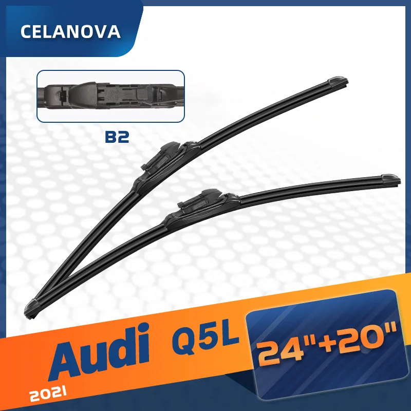 

Windshield Wiper Blade For Audi Q5L 2021 24"+20" Frameless Windscreen Rubber Wipers