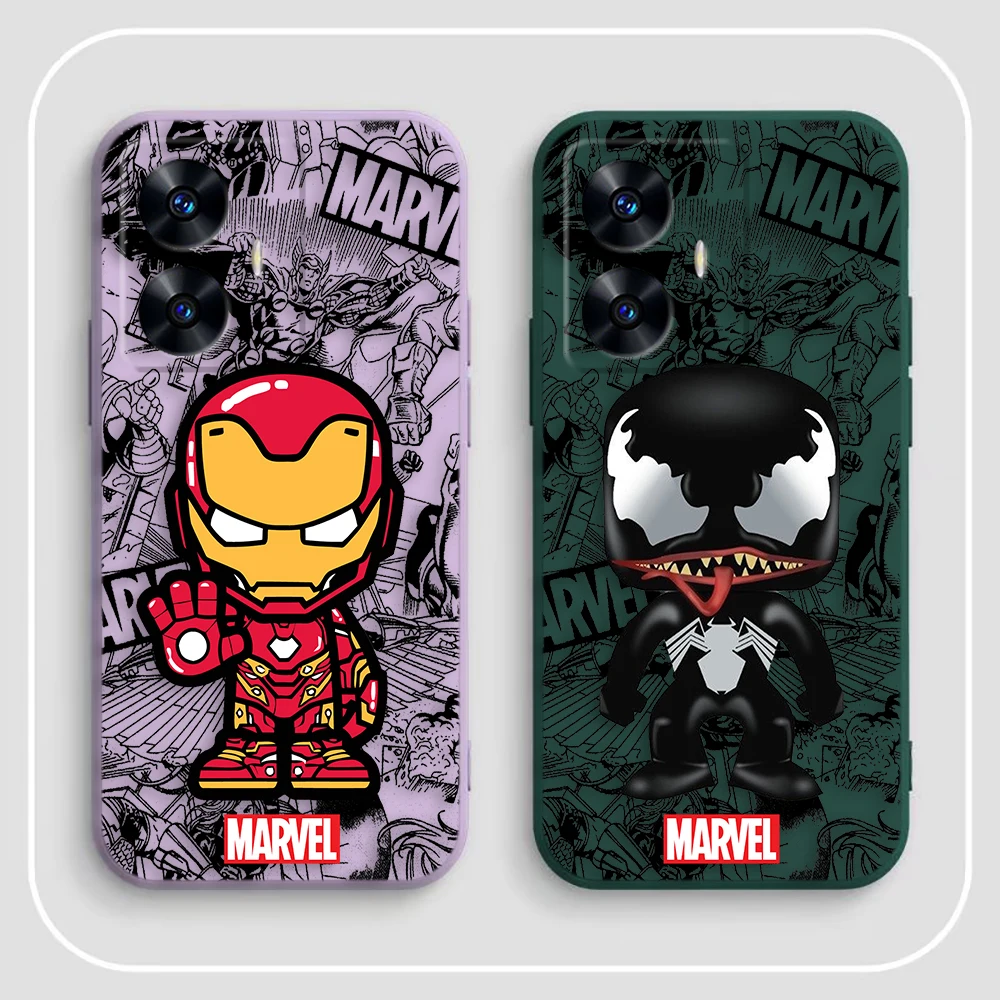 Чехол для телефона Marvel Iron Man Venom Hulk Realme C65 C63 C53 C35 C55 C33 C30 C21Y C20 C12 C11 GT 2 XT NARAO 20 30 50 Case Funda