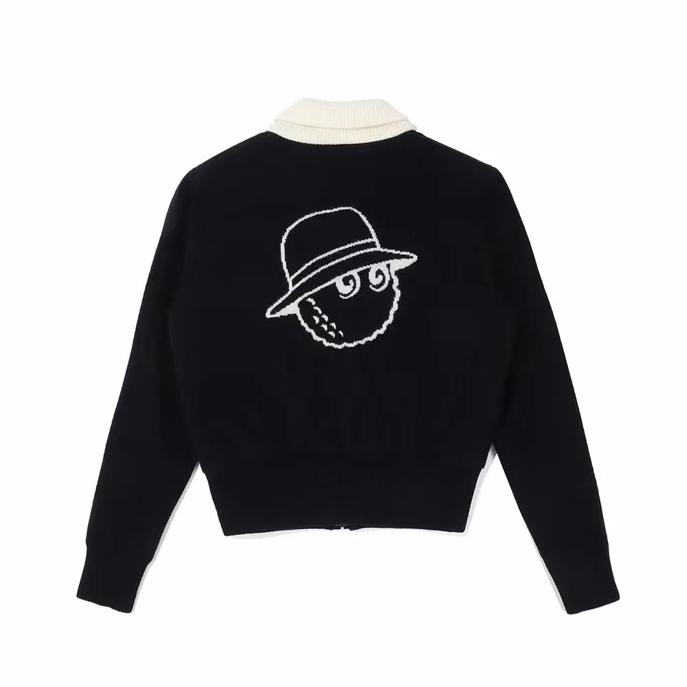 New Golf Ladies Long sleeve sweater shirt Solid color standing neck knit top with fashionable clothes outdoor