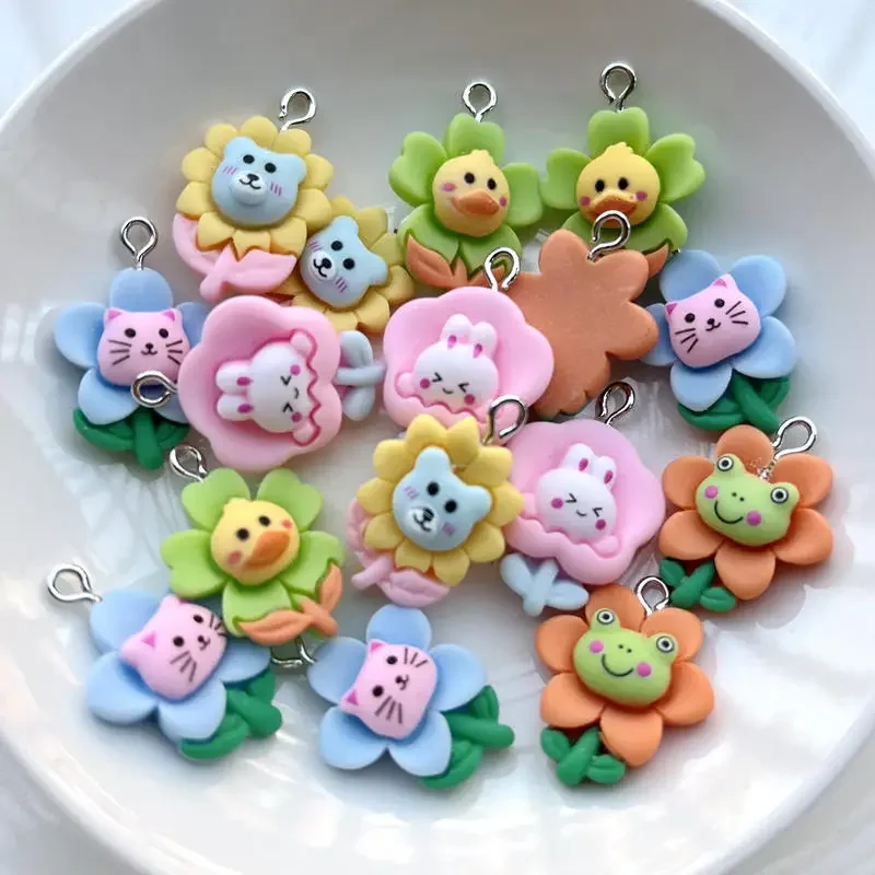 20 штук смешанных миниатюрных милых мультяшных животных фотополимерные